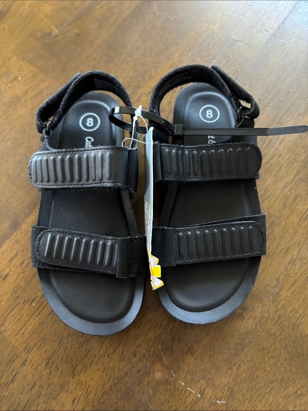 NEW Cat & Jack Black Adjustable Strap Sandals